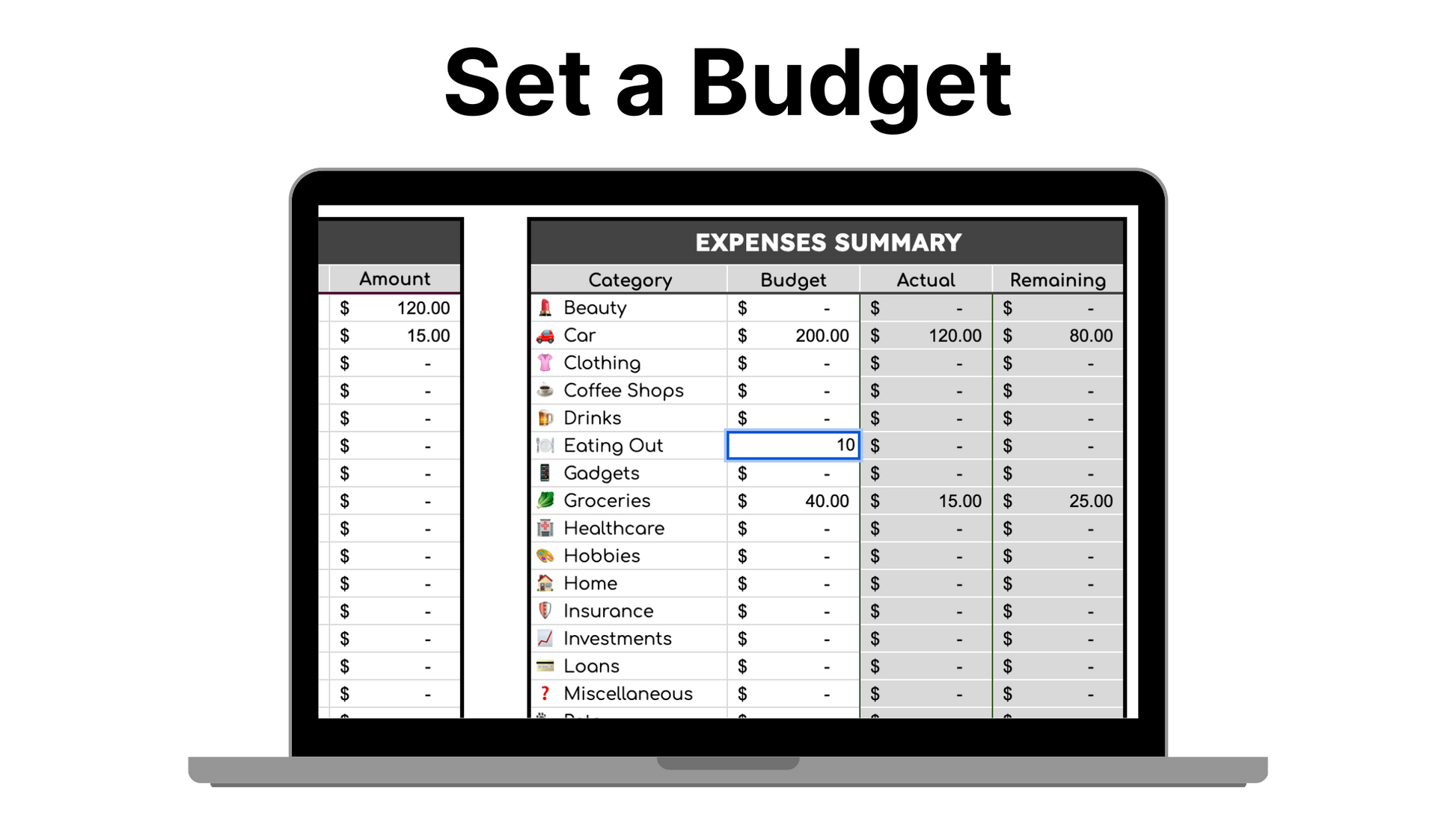 Free Expenses + Budget Template